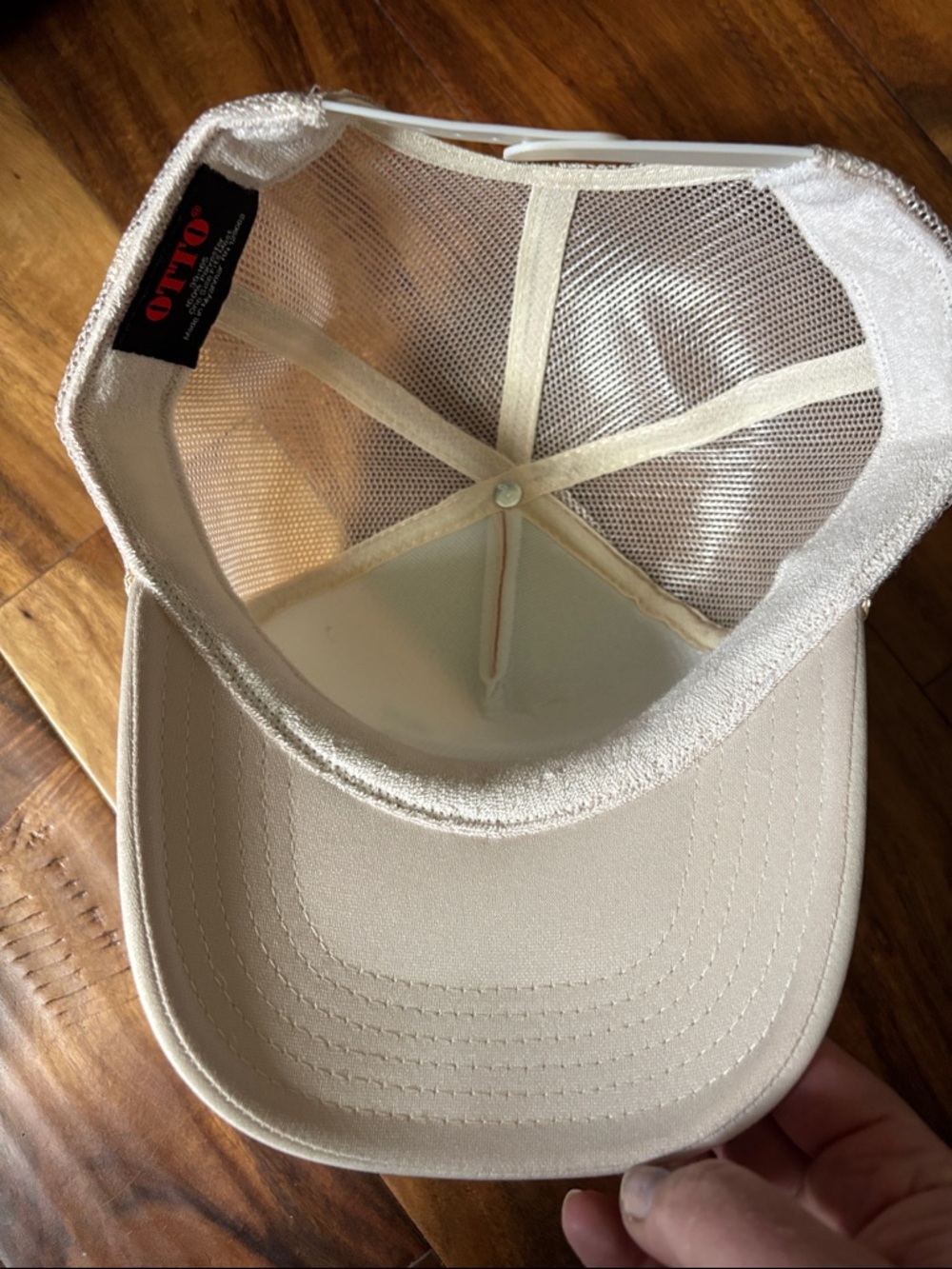 OTTO Beige Trucker Hat with Printed Slogan - Picture 3 of 7